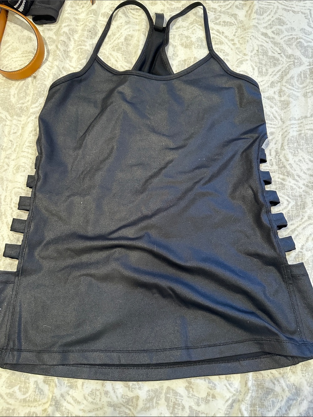 90 Degree By Reflex Black Strappy Side-Tab Tank